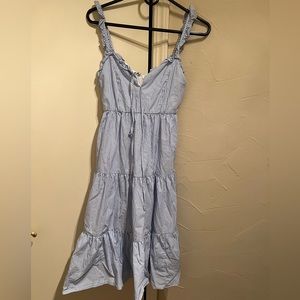 Seersucker white & blue Pink Lily x Caitlin Covington Dress